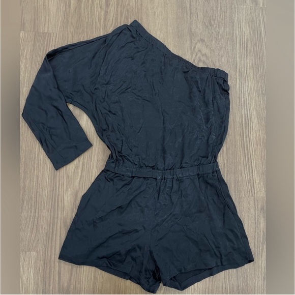 n: Philanthropy Amigo Short Romper With One Sleeve In Black